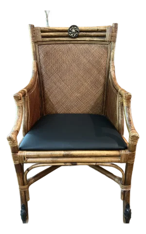 British Colonial Rattan Arm Chair by Palecek/Ethan Allen