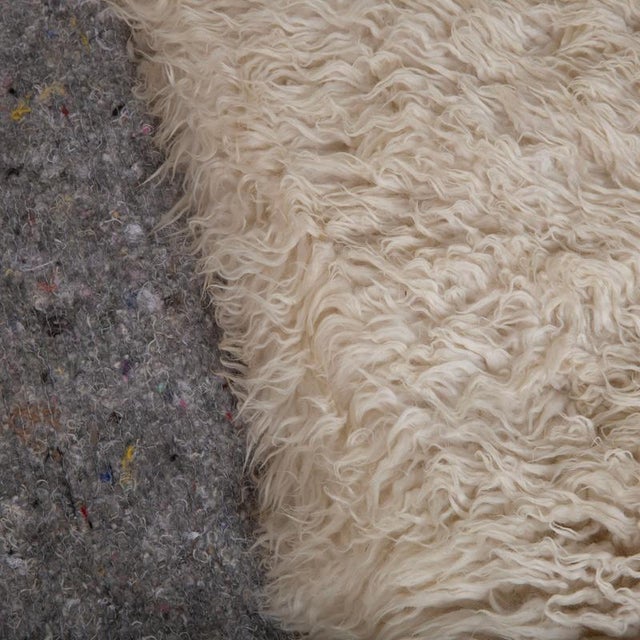 Kymo Fur Rug in Cream Beige For Sale - Image 5 of 7