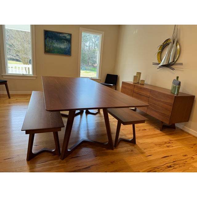 Add some mid-century modern beauty to your dining space with this complete group from Dania Furniture. The Cress Rectangle...