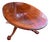 Ethan Allen 18th Century Chippendale Style Banded Mahogany Oval Coffee Table With Claw and Ball Feet For Sale