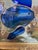 Metal Vintage Stained Glass Fish Suncatcher in Deep Cobalt Blue. For Sale - Image 7 of 10