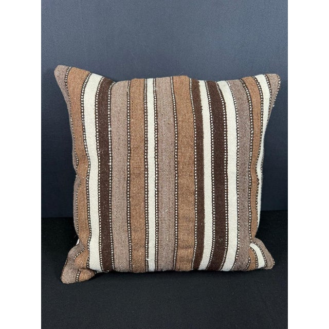 Turkish Hemp Pillow Cushion Natural Beige Brown Cushion Cover 20x20 For Sale - Image 4 of 4