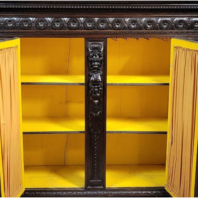 Renaissance Style Carved Wooden Library, 1800s For Sale - Image 4 of 10