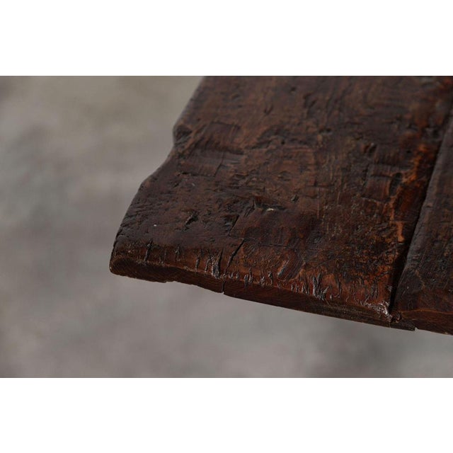 English Oak X-Framed Farmhouse Refectory Table, 1970s For Sale - Image 12 of 18