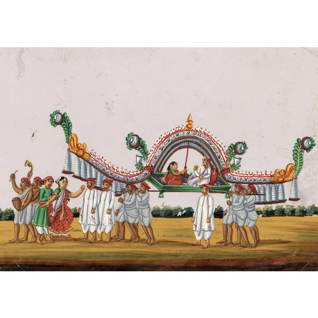 Indian Company School, Marriage Procession, 1800s, Gouache on Paper For Sale - Image 9 of 9