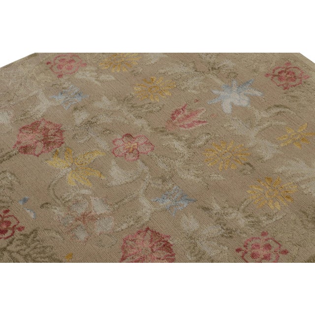 2010s Rug & Kilim’s Spanish European Style Square Rug With Floral Patterns “Bilbao” For Sale - Image 5 of 7