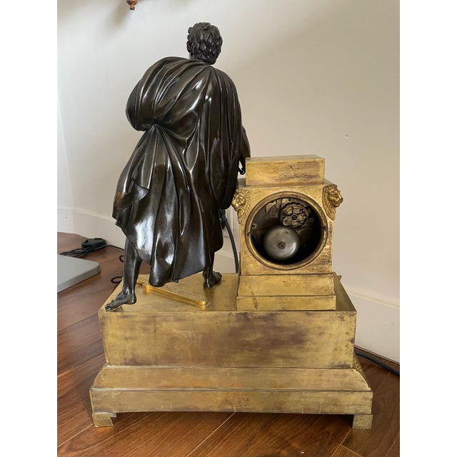 French Monumental Sized Empire Mantel Clock Circa 1800 For Sale - Image 11 of 12