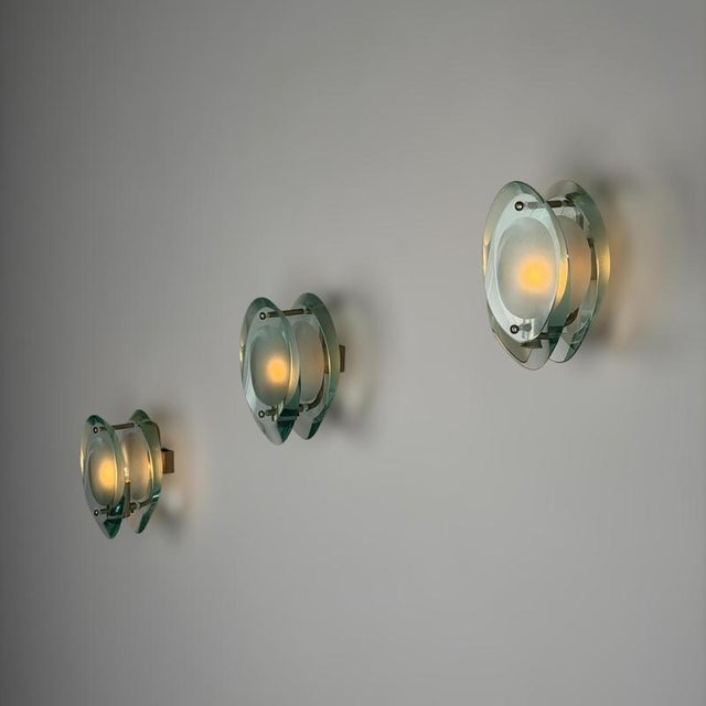 1960s Model 2093 Wall Lights by Max Ingrand for Fontana Arte, 1960s, Set of 3 For Sale - Image 5 of 16