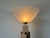 1980s 1980's Italian Postmodern Wood & Glass Shade Torchiere Floor Lamp For Sale - Image 5 of 11