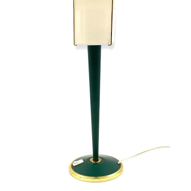 French Modern Petrol Green Table Lamp, 1960s For Sale - Image 14 of 18