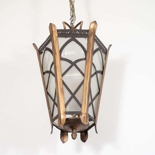 Vintage Gilt Metal Lantern For Sale - Image 10 of 12