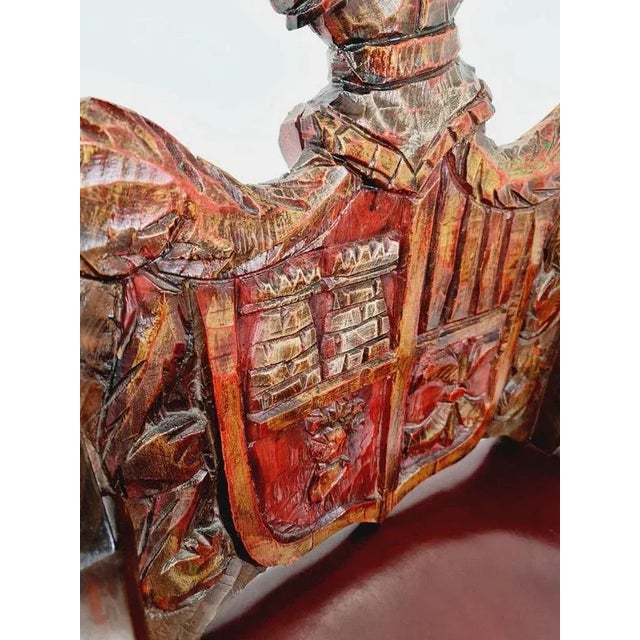Antique Spanish Hand-Carved Wood Rocking Armchair, 1900s For Sale - Image 11 of 18
