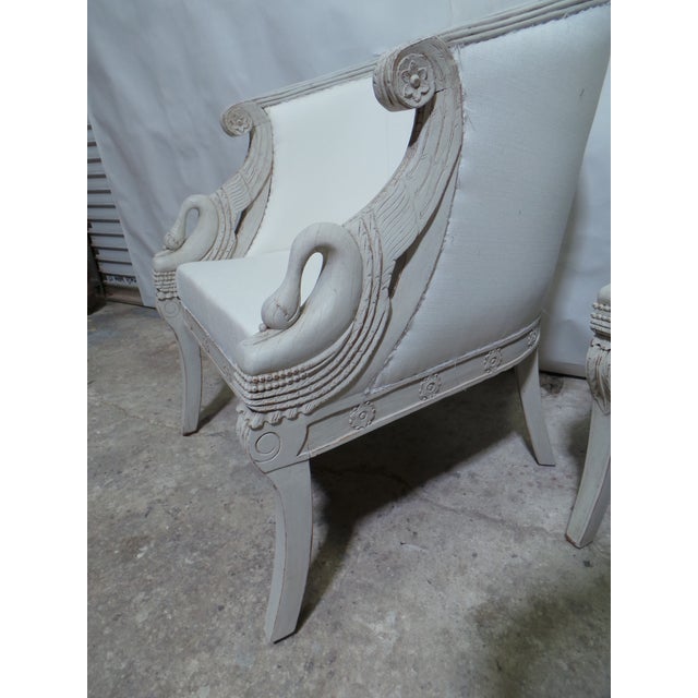 Antique White Swan Chairs Classic For Sale - Image 8 of 11