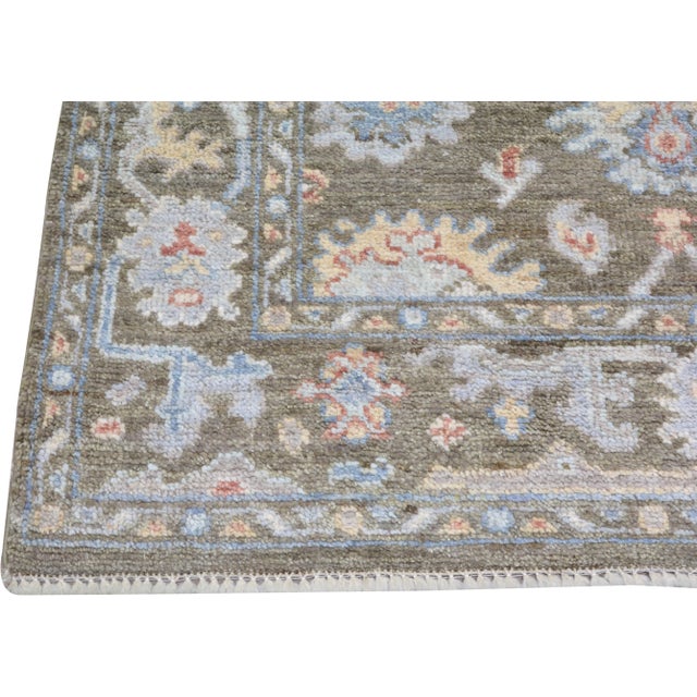 Turkish Oushak Hand Knotted Wool Rug, 5'2"x7' For Sale - Image 4 of 4