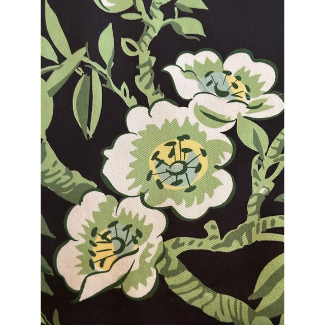 2020s Thibaut Yukio Black Background - Backed Cotton Sateen Fabric 2 Yards For Sale - Image 5 of 7