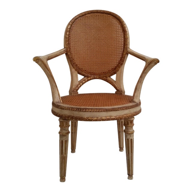 Italian Neoclassical Style Open Armchair For Sale