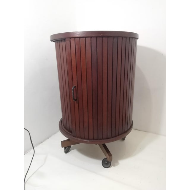 Mid-Century Modern Wooden Bar Cabinet with Shutter, Italy, 1950s For Sale - Image 3 of 11