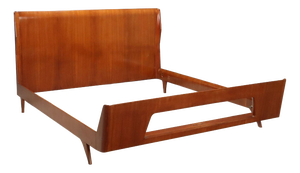 Vintage Mahogany Bed, Italy, 1960s