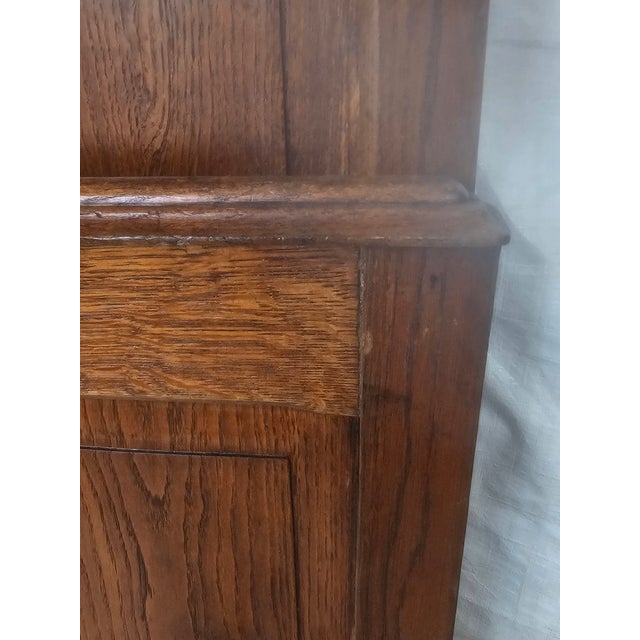 French 1920s Solid Oak Bed Frame Carved Floral Design Full / Queen Adaptable For Sale - Image 16 of 17