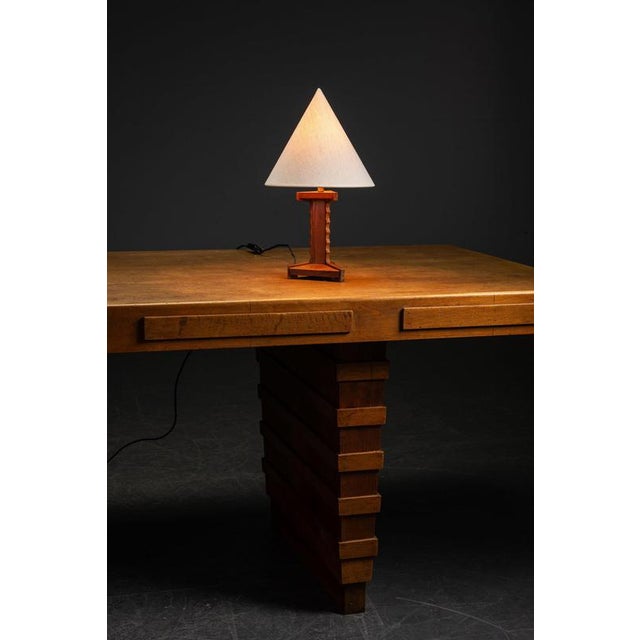 Brown Amsterdam School Table Lamp, 1920s For Sale - Image 8 of 9