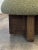 W21 D21 H15.5 SW18 Custom made mushroom ottoman featuring an x base made from solid wood in a dark walnut stain....