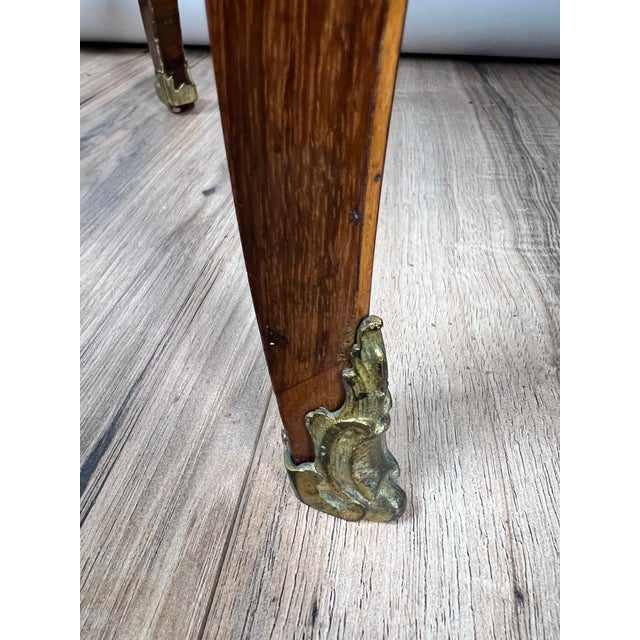 Brass Antique French Louis XV Kingwood Parquetry Chiffonière Table C. Late 18th Century Stamped f.a. Mondon Attr. François-Antoine Mondon For Sale - Image 8 of 11