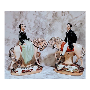 Vintage Pair Staffordshire Figures Princess Prince of English