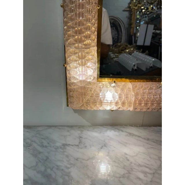 Murano Blush Glass Light-Up Mirrors For Sale - Image 4 of 7