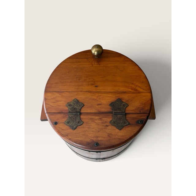 Vintage Morgan Designs Bucket Brigade Wood & Brass Ice Bucket For Sale In Houston - Image 6 of 8