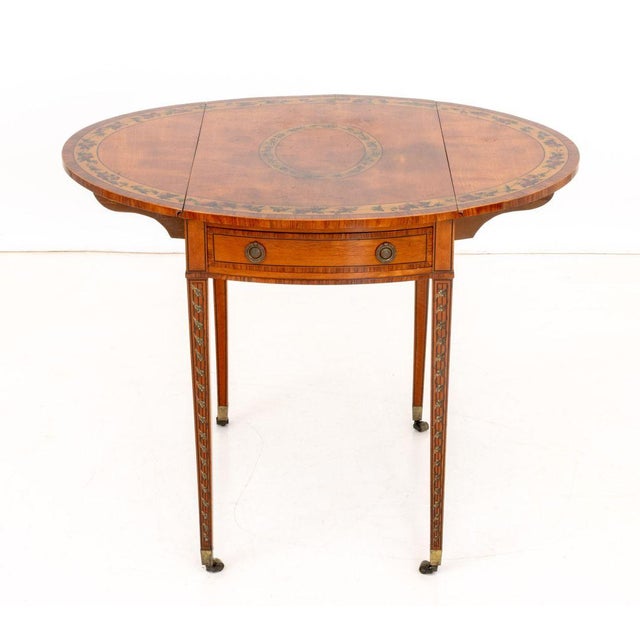 George III Painted Satinwood Pembroke Table For Sale In New York - Image 6 of 8