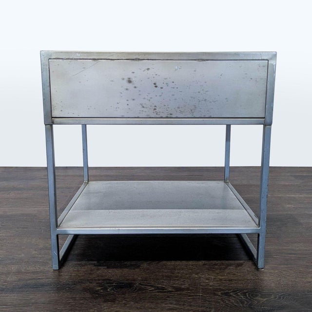 Cb2 Proof One Drawer Metal Nightstand With Shelf For Sale In San Francisco - Image 6 of 11
