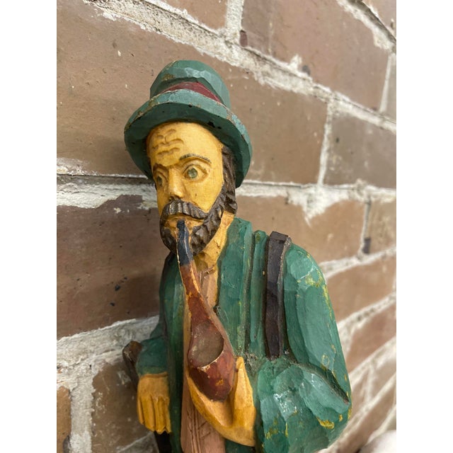 Rustic European Early 19th Century Black Forest Hand Carved Crop or Whip Holder For Sale - Image 3 of 6