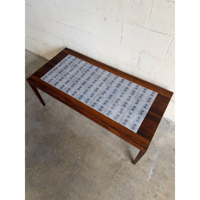 Wood Danish Modern Rosewood & Tile Coffee Table by Vejle Møbelfabrik, Denmark, 1960s For Sale - Image 7 of 10
