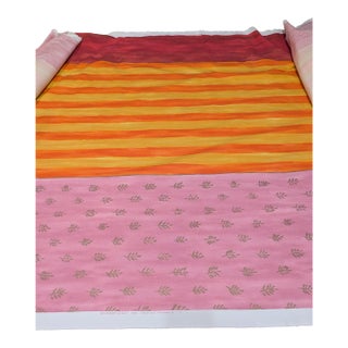 Designers Guild Kesari Fabric | Discontinued Sunset Stripe Cotton | Pink Orange For Sale