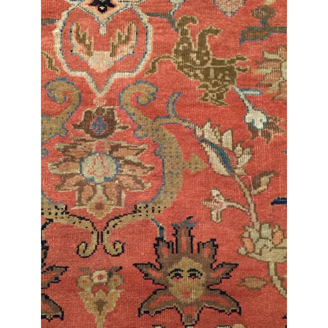 19th Century 19th Century Antique Orange Sultanabad Area Rug 8'5 X 11'10 For Sale - Image 5 of 9