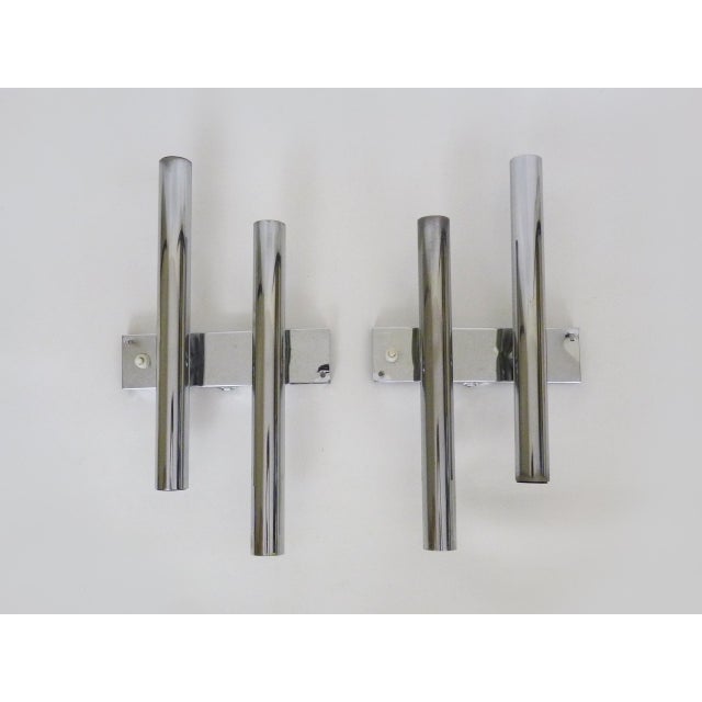 Four-Light Wall Sconces in Brushed Metal from Maison Sciolari. Italy, 1970s For Sale - Image 9 of 9