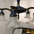 Metal 1910s Blue Chandelier With 5 Frosted Glass Shades - Dagobert Peche For Sale - Image 7 of 12