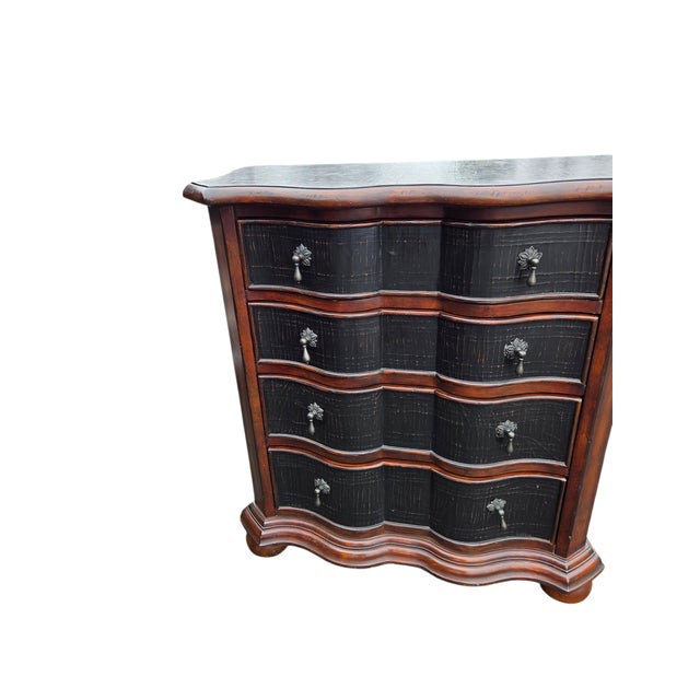 French 1990s Ethan Allen Lucca Serpentine Chest of Drawers Dresser Nightstand Console For Sale - Image 3 of 11