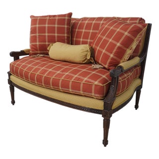 Raymond Waites French Style Carved Loveseat For Sale