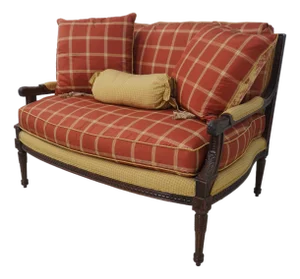 Raymond Waites French Style Carved Loveseat