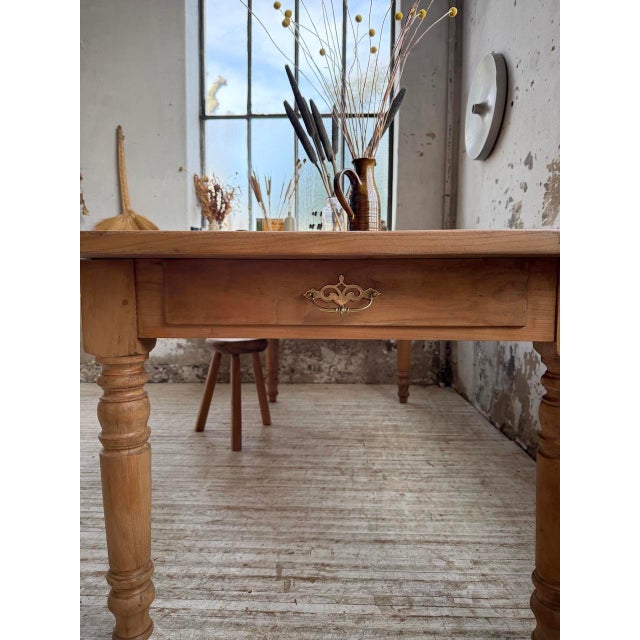 Cherrywood Farmhouse Table, 1950s For Sale - Image 14 of 18