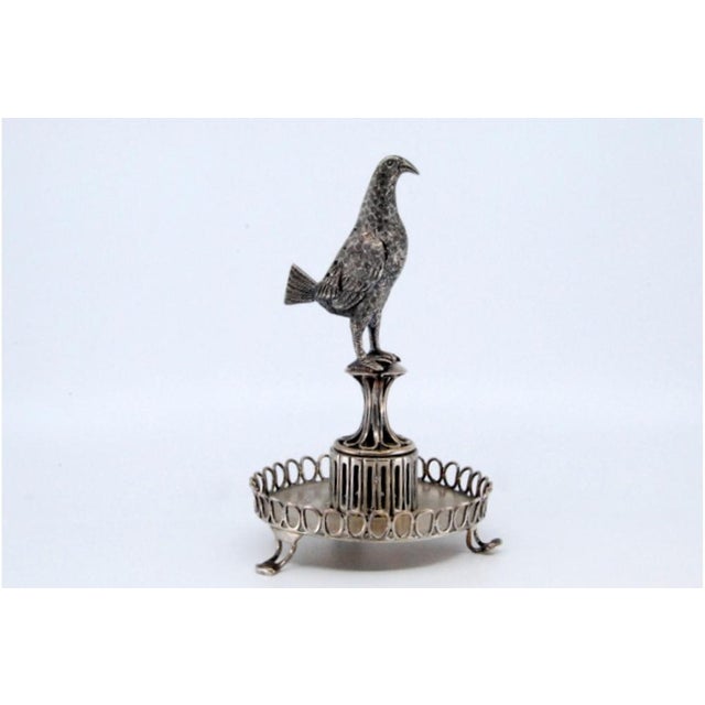 Silver Toothpick Holder with Bird on Top For Sale - Image 3 of 10