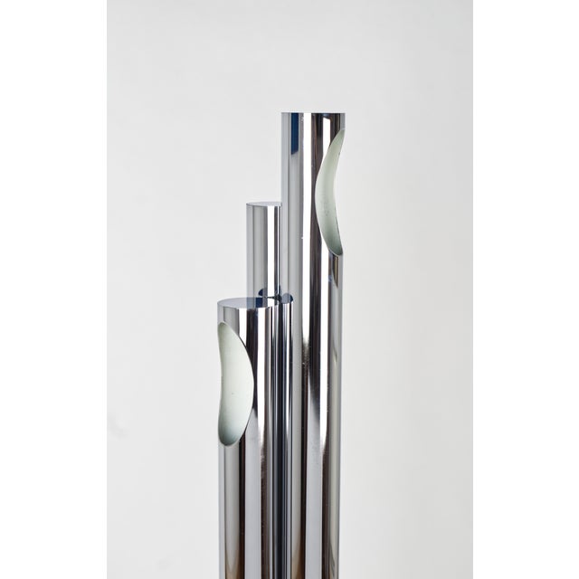 1970s Space Age Chrome 3-Light Floor Lamp from Estiluz, Spain, 1970s For Sale - Image 5 of 9