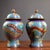 Chinese Pair of Vintage Chinese Cloisonné "Dragon & Phoenix" Ginger Jars - 2495g For Sale - Image 3 of 9