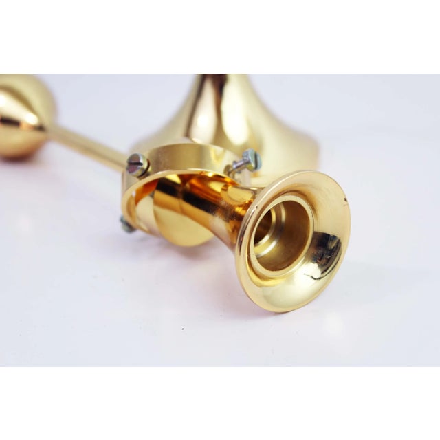 Vintage Brass Pendulum Candleholder For Sale - Image 4 of 10