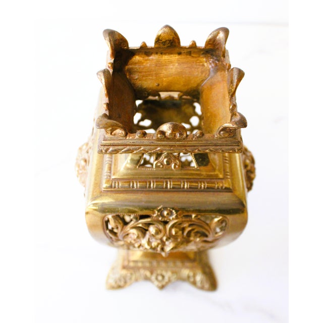 Metal French Louis XVI Ormolu Gilt Bronze Decorative Faces Urns/Pair For Sale - Image 7 of 8