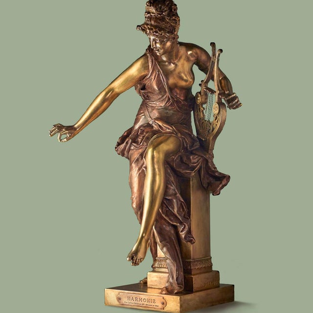 Carrier-Belleuse, Harmonie, 1800s, Bronze For Sale - Image 3 of 14
