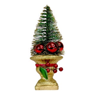 1960s Vintage Boho Chic Hollywood Regency Bottle Brush Christmas Tree. For Sale
