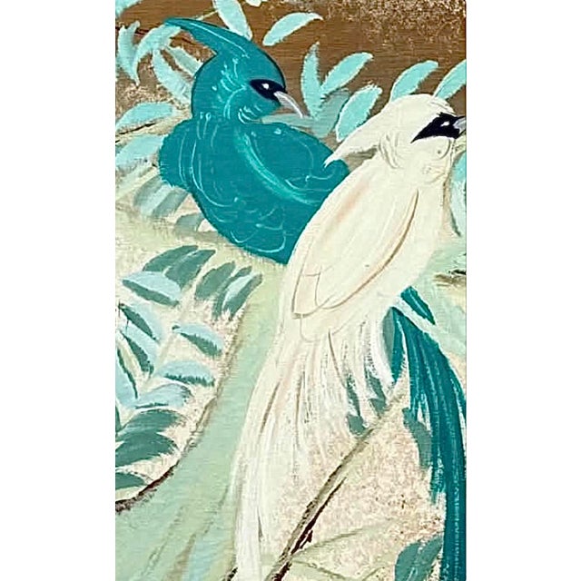 Vanguard Studios Rare Vintage Lee Reynolds Vanguard Studios Monumental Asian Style Tropical Framed Oil Painting For Sale - Image 4 of 9