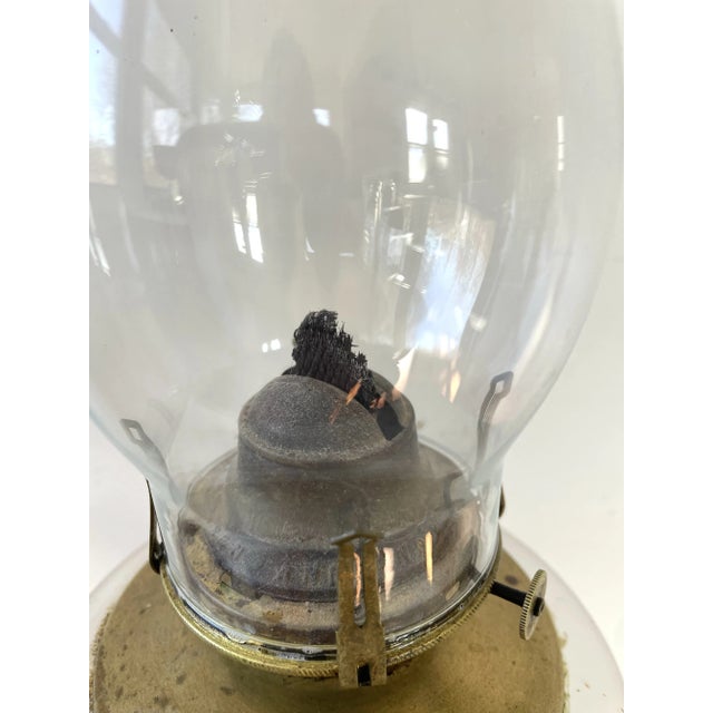 1890s Hand Painting Glass Oil Lamp For Sale - Image 4 of 6